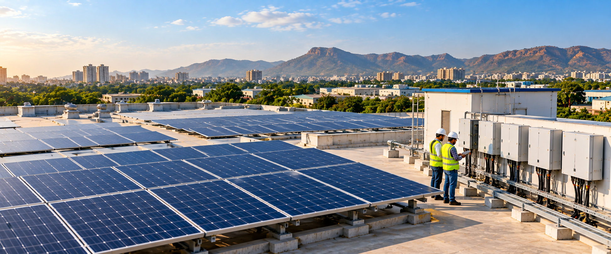 Industrial facility with electrical and solar infrastructure